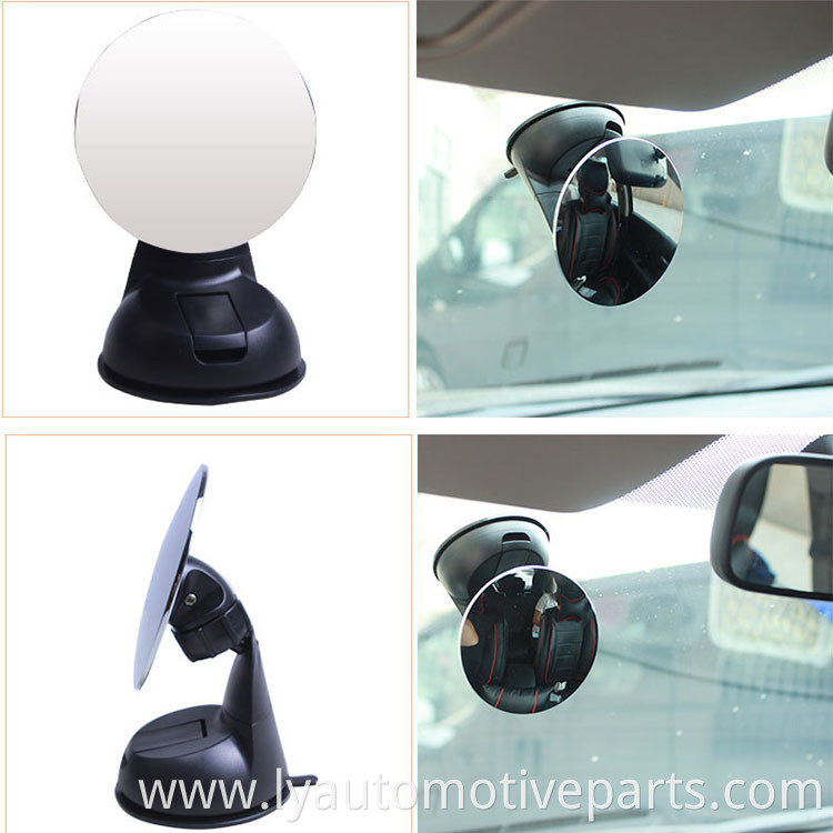 LED&Solar Suction Cup On Windshield Baby Car View Mirror Mini Safety Mirror